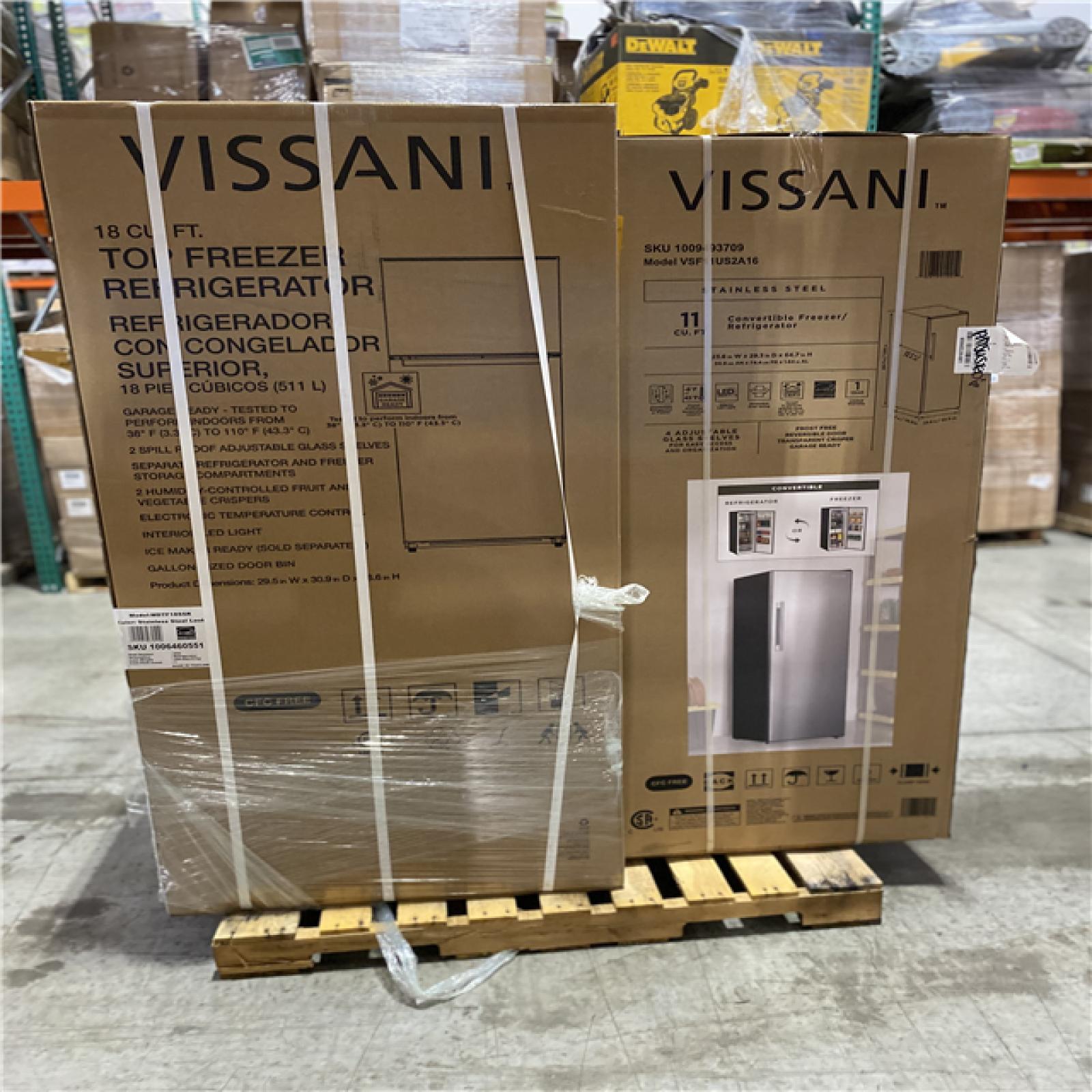 DALLAS LOCATION - Vissani MIXED REFRIGERADOR PALLET - (2 UNITS)