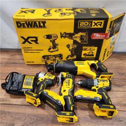 AS-IS DEWALT 20-Volt Maximum Lithium-Ion Cordless 4-Tool Combo Kit with (2) 4 Ah Batteries and Charger