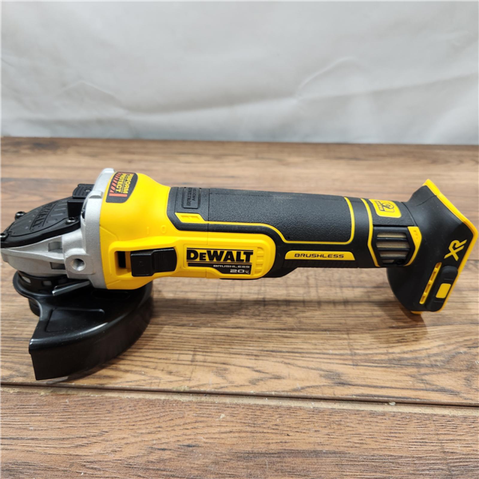 AS-IS DeWalt 20V MAX XR Cordless Brushless 4.5 in. Slide Switch Small Angle Grinder with Kickback Brake (Tool Only)