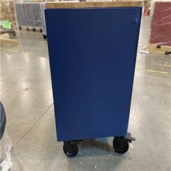 DALLAS LOCATION - Husky Tool Storage 72 in. W Heavy Duty Matte Blue Mobile Workbench Cabinet Adjustable Height Solid Wood Top