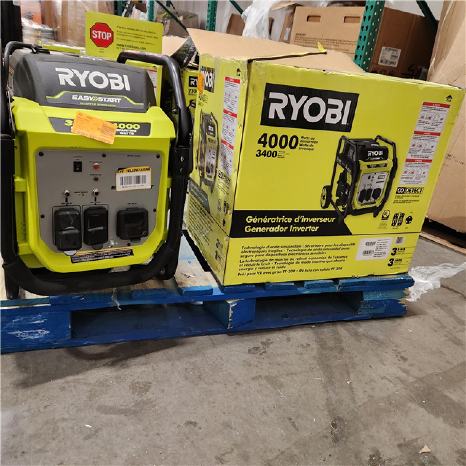 Dallas Location - As-Is RYOBI 4000-Watt Inverter Generator( Lot Of 2)