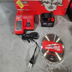 HOUSTON LOCATION - AS-IS (APPEARS LIKE NEW) Milwaukee M18 18-Volt Lithium-Ion Brushless Cordless 7-1/4 in. Circular Saw Kit with 1 Battery 5.0Ah, Charger and Bag