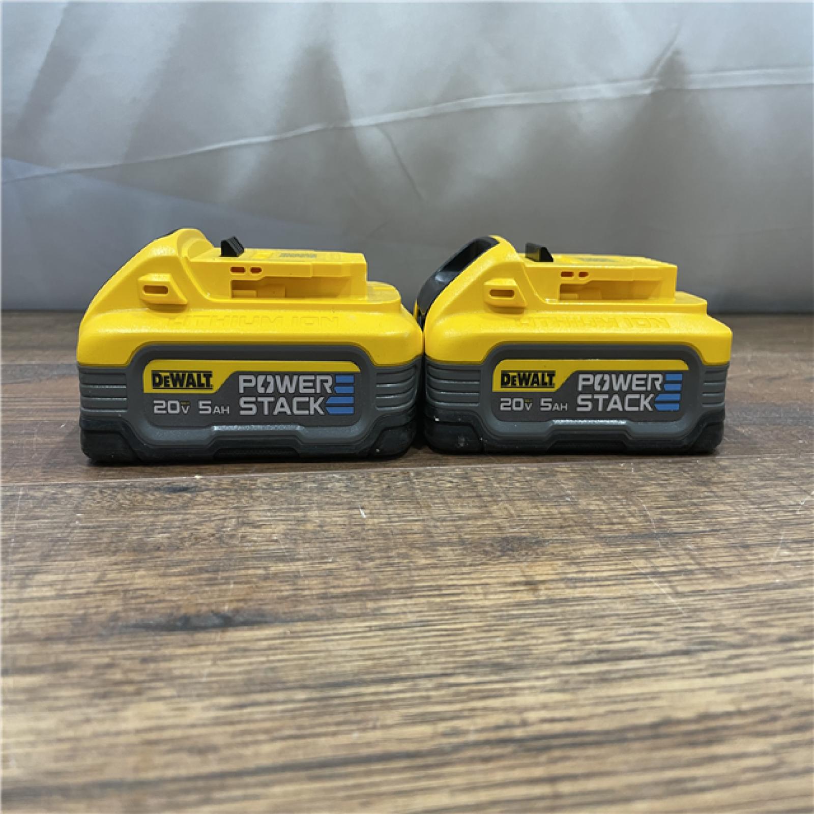 AS-IS DEWALT POWERSTACK 20V Lithium-Ion 5.0Ah Battery Pack (2 Pack)