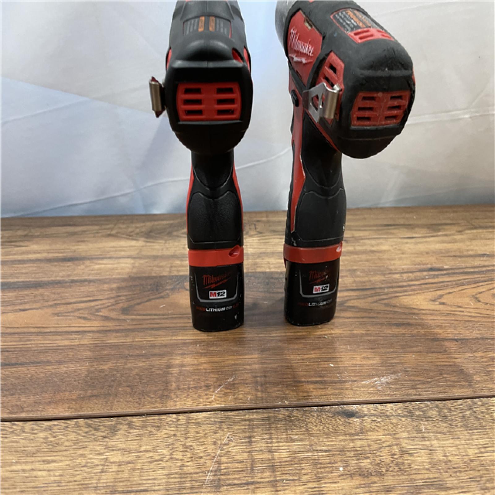 AS-IS Milwaukee M12 12V Lithium-Ion Cordless Drill Driver/Impact Driver Combo Kit