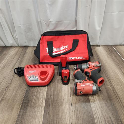 AS IS Milwaukee 3497-22 12V Brushless Hammer Drill and Impact Driver Combo Kit