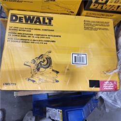 AS-IS DEWALT 15 Amp Corded 12 in. Double Bevel Sliding Compound Miter Saw, Blade Wrench and Material Clamp