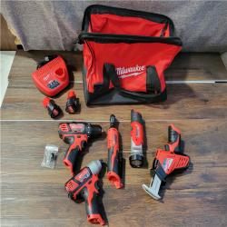 CALIFORNIA NEW MILWAUKEE M12 5-TOOL COMBO KIT (2 BATTERIES, 1 CHARGER, AND BAG INCLUDED)