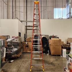 Phoenix Location Werner 12 ft. Fiberglass Step Ladder (16 ft. Reach Height) with 300 lb. Load Capacity Type IA Duty Rating