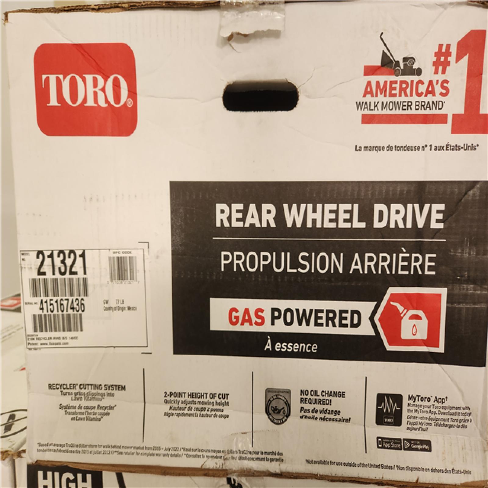 Phoenix Location NEW TORO 21 in. Recycler Briggs and Stratton 140cc Self-Propelled Gas RWD Walk Behind Lawn Mower with Bagger 21321