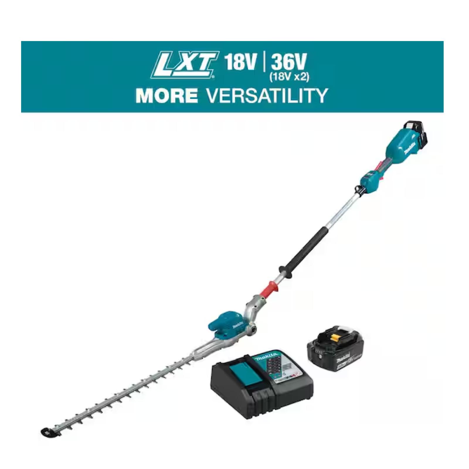 NEW! - Makita LXT 18V Lithium-Ion Brushless 20 in. Articulating Pole Hedge Trimmer Kit (5.0 Ah)