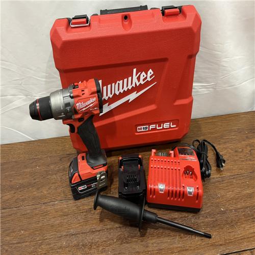 AS-ISMilwaukee 2904-22 Hammer Drill Driver Kit with Batteries  Charger & Tool Case  Red