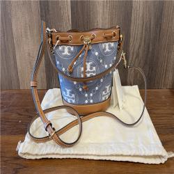 NEW! Tory Burch Monogram Mini Denim Bucket Bag