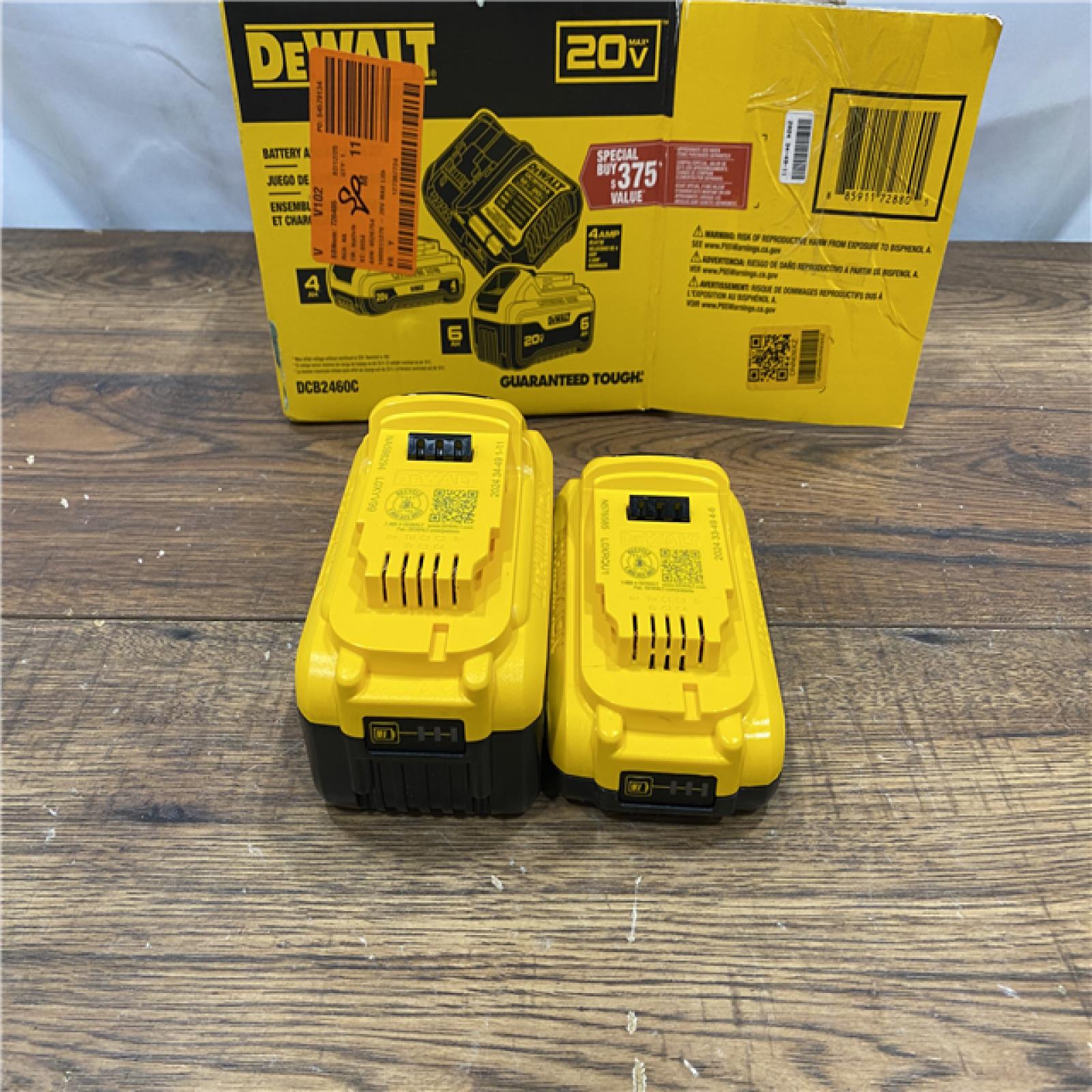 AS IS DEWALT 20V MAX Lithium-Ion 6.0Ah and 4.0Ah Battery and Charger Starter Kit