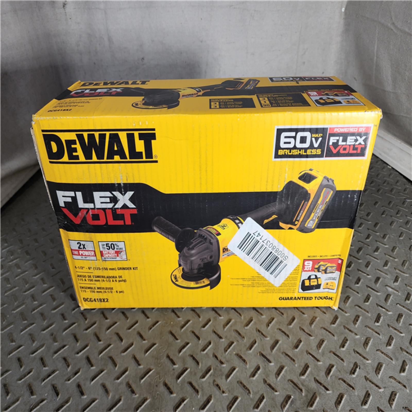 HOUSTON LOCATION - AS-IS (APPEARS LIKE NEW) DeWalt Flexvolt 60V Max Cordless Grinder  4.5 in; 6 in  Kit  1 KT (115-DCG418X2)