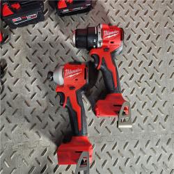 HOUSTON LOCATION - AS-IS M18 18-Volt Lithium-Ion Brushless Cordless Compact Hammer Drill/Impact Combo Kit (2-Tool) with (2) Batteries, Bag