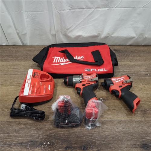 AS-IS Milwaukee 3497-22 12V Brushless Hammer Drill and Impact Driver Combo Kit