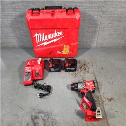 HOUSTON LOCATION - AS-IS (APPEARS LIKE NEW) Milwaukee 2904-22 Hammer Drill Driver Kit with Batteries  Charger & Tool Case  Red