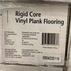 DALLAS LOCATION - TrafficMaster Edwards Oak 6 MIL x 6 in. W x 36 in. L Click Lock Waterproof Luxury Vinyl Plank Flooring PALLET - (32 UNITS)