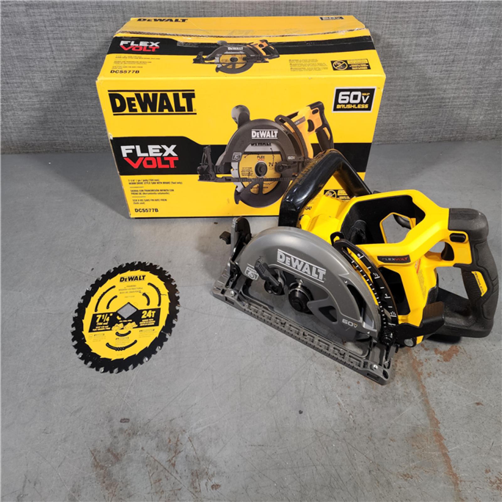 HOUSTON LOCATION - AS-IS DEWALT FLEXVOLT 60V MAX Cordless Brushless 7-1/4 in. Wormdrive Style Circular Saw (Tool Only)