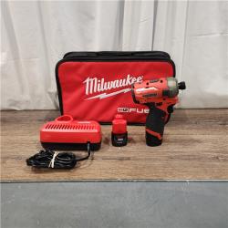 AS IS M12 FUEL SURGE 12V Lithium-Ion Brushless Cordless 1/4 in. Hex Impact Driver Compact Kit W/Two 2.0Ah Batteries, Bag