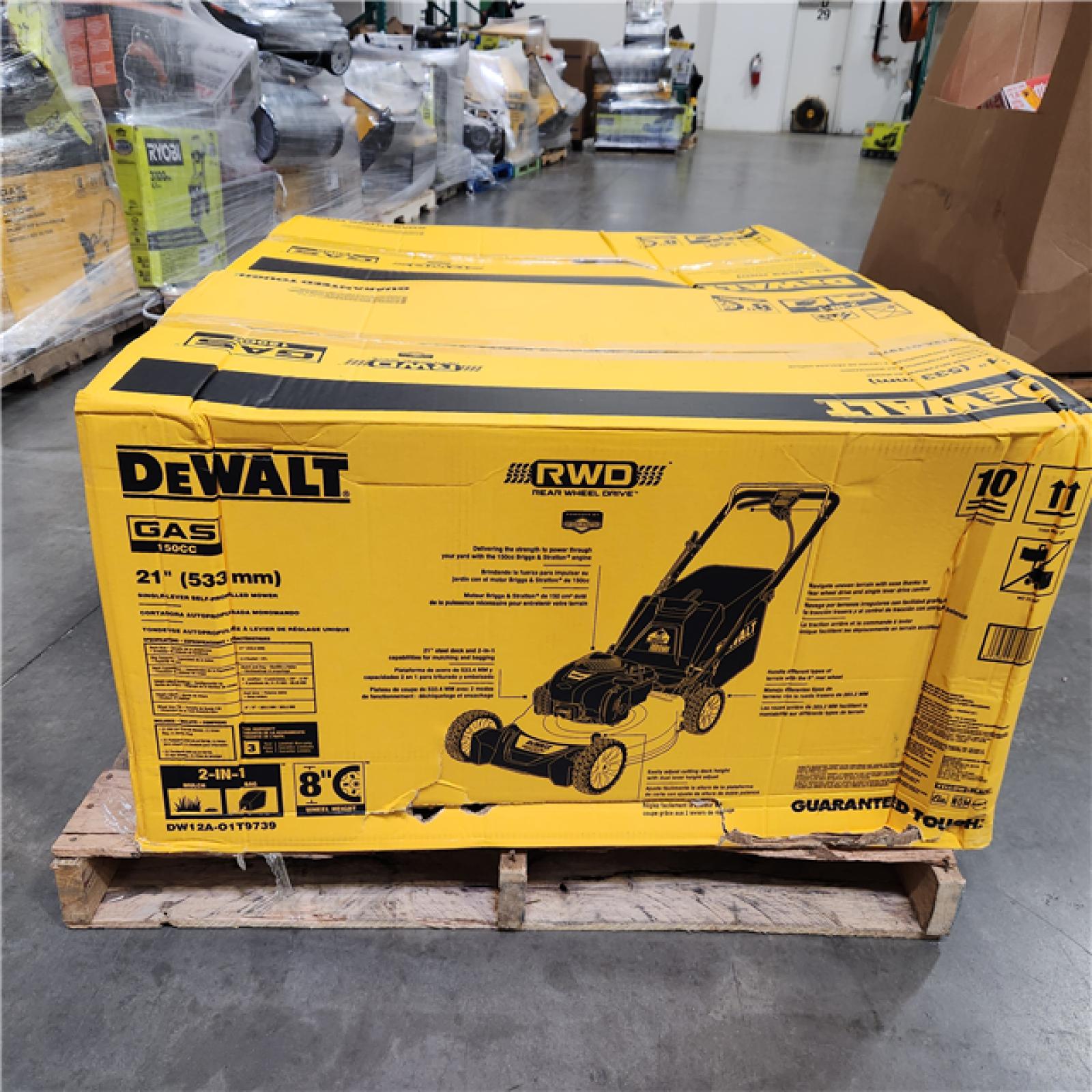 Dallas Location - NEW- DEWALT 21 in. 150cc Briggs and Stratton 625ex Gas Lawn Mower-Lot Of 2)