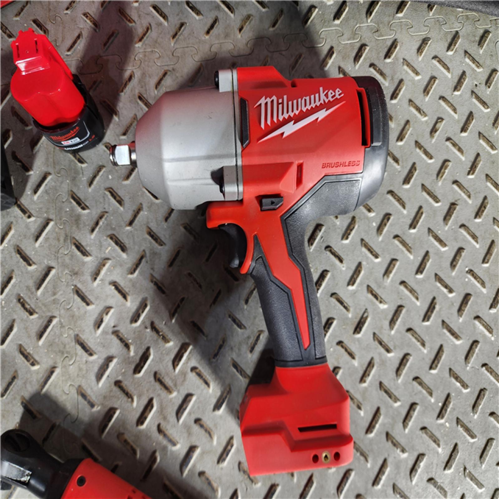 HOUSTON LOCATION - AS-IS M12/M18 12/18V Lithium-Ion Cordless 3/8 in. Ratchet and 1/2 in. High Torque Impact Wrench with Friction Ring Combo Kit