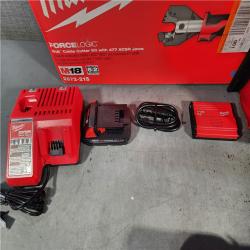 HOUSTON LOCATION - AS-IS (APPEARS LIKE NEW) Milwaukee M18 18V Lithium-Ion Cordless Cable Cutter with Steel Jaws with(1) 2.0Ah Battery, Charger, Tool Bag