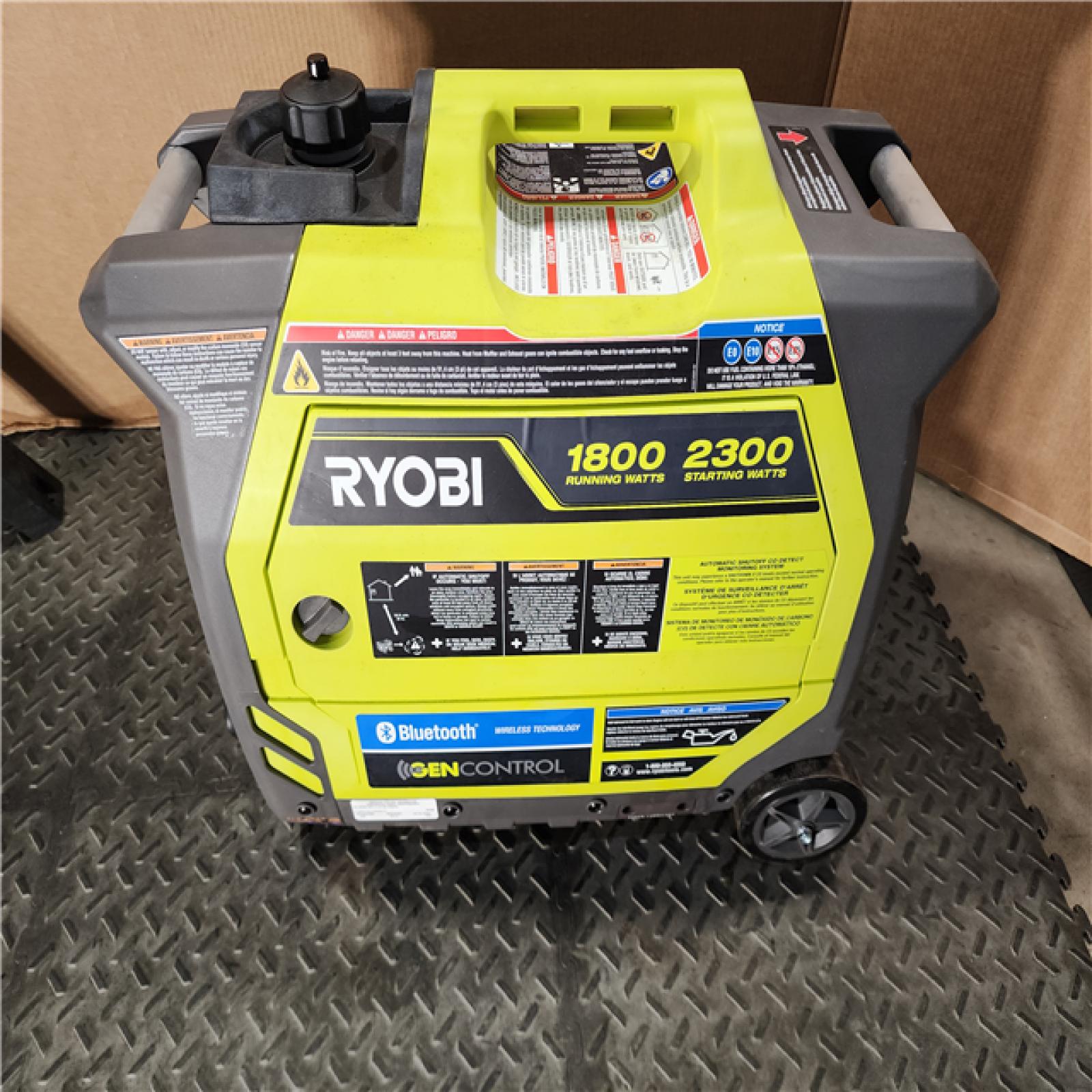 HOUSTON LOCATION - AS-IS RYOBI 2,300-Watt Recoil Start Bluetooth Super Quiet Gasoline Powered Digital Inverter Generator with CO Shutdown Sensor