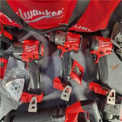 HOUSTON LOCATION - AS-IS Milwaukee M18 FUEL 18V Lithium-Ion Brushless Cordless Combo Kit with Two 5.0 Ah Batteries  1 Charger  2 Tool Bags (7-Tool)