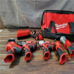 CALIFORNIA NEW MILWAUKEE M12 5-TOOL COMBO KIT (2 BATTERIES, 1 CHARGER, AND BAG INCLUDED)