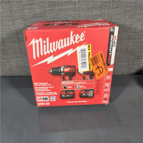 HOUSTON LOCATION - AS-IS Milwaukee M18 Brushed Cordless (2-Tool) Drill/Driver and Impact Driver Kit