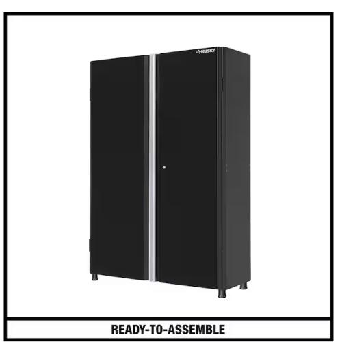 DALLAS LOCATION - Husky Ready-to-Assemble 24-Gauge Steel Freestanding Garage Cabinet in Black (48 in. W x 72 in. H x 18.3 in. D) PALLET -(2 UNITS)