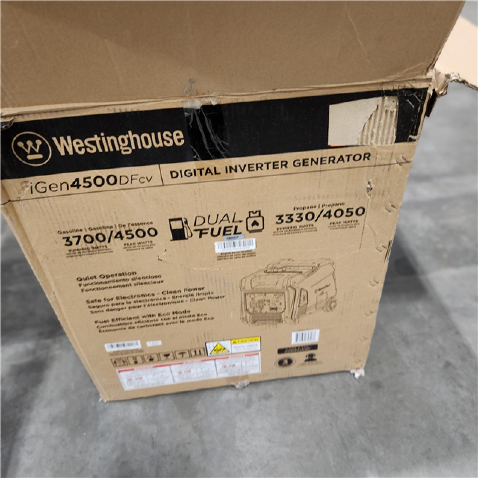 Dallas Location - As-Is Westinghouse iGen4500DFcv 4500-Watt Powered Inverter Generator