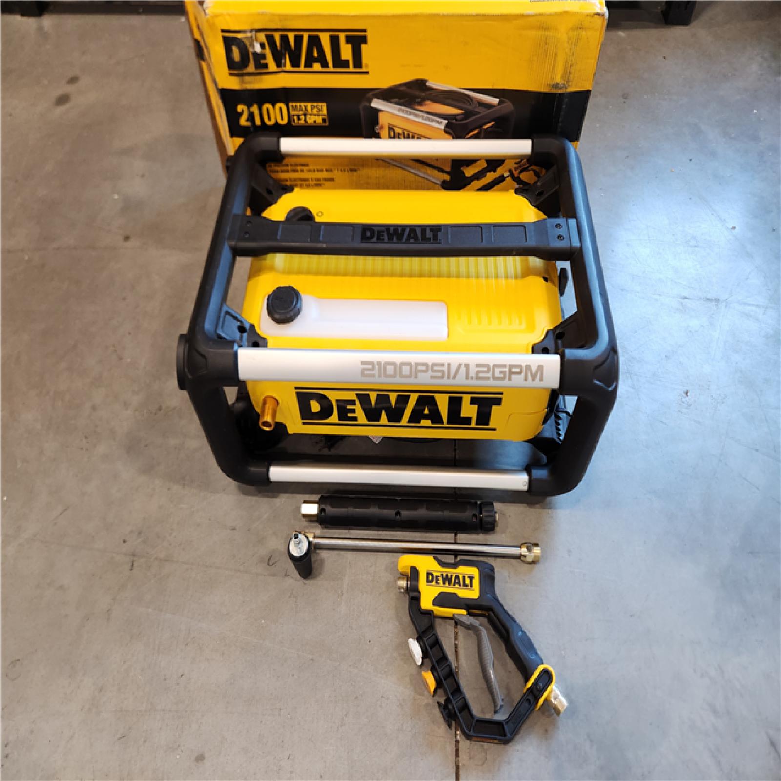 AS-IS DeWalt 2100 PSI 13 Amp Cold Water Electric Pressure Washer with Internal Equipment Storage