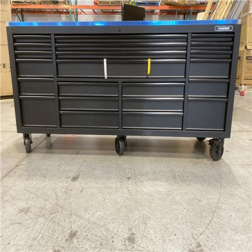 DALLAS LOCATION - HUSKY Tool Storage 84 in. W Heavy Duty Matte Black Mobile Workbench Tool Chest with Stainless Steel Work Top