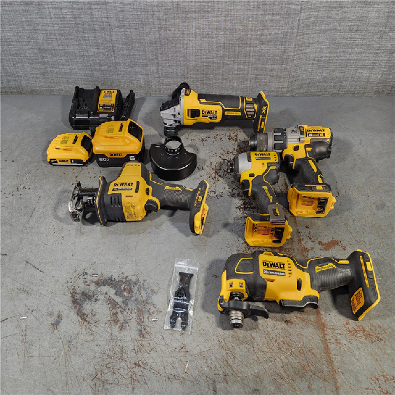 HOUSTON LOCATION - AS-IS DEWALT 5 TOOL COMBO KIT W/ (2) BATTERY & CHARGER