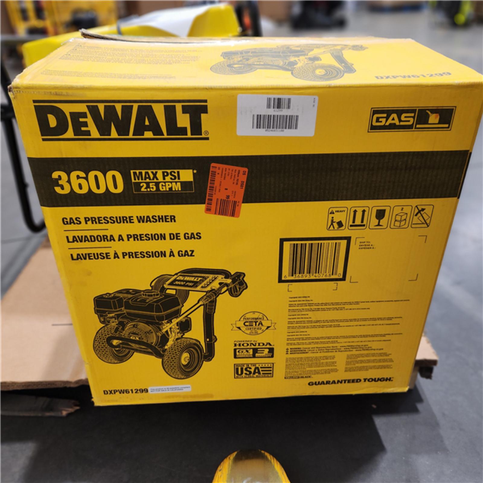 Dallas Location - As-Is DEWALT DXPW61299 3600 PSI 2.5 GPM Gas Pressure Washer