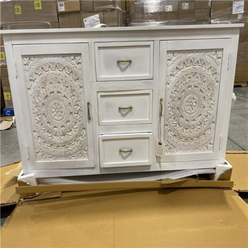 DALLAS LOCATION - Chennai 3-Drawer White Wash  Dresser