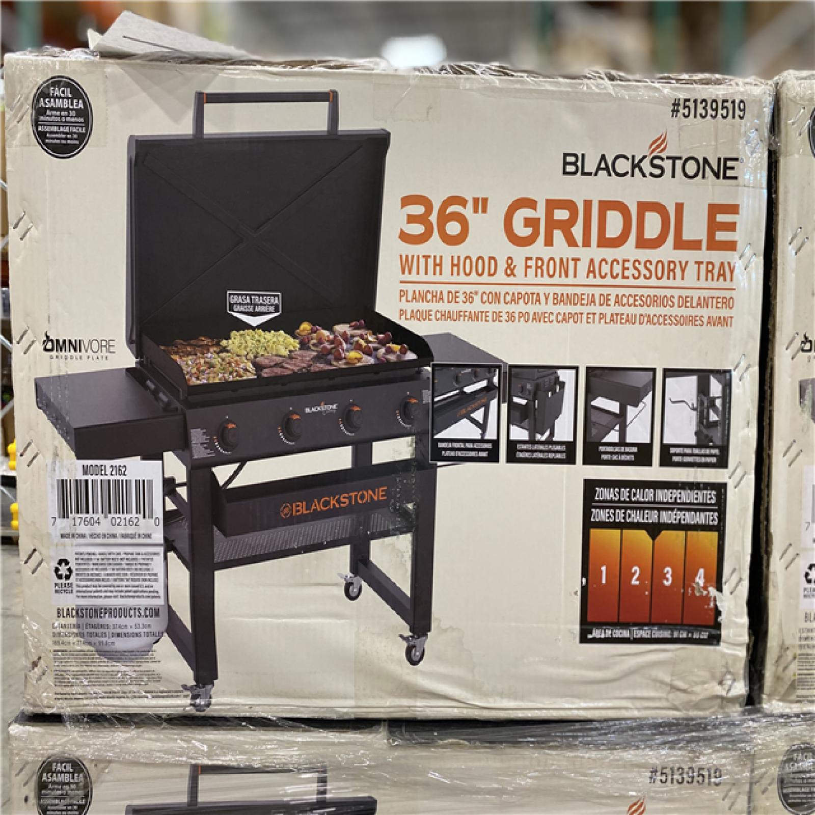 DALLAS LOCATION - Blackstone 36-in Culinary Omnivore Griddle with Hood 4-Burner Liquid Propane Flat Top Grill PALLET - (8 UNITS)