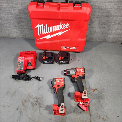 HOUSTON LOCATION - AS-IS (APPEARS LIKE NEW) Milwaukee M18 FUEL 18V Lithium-Ion Brushless Cordless Hammer Drill and Impact Driver Combo Kit (2-Tool) with 2 Batteries