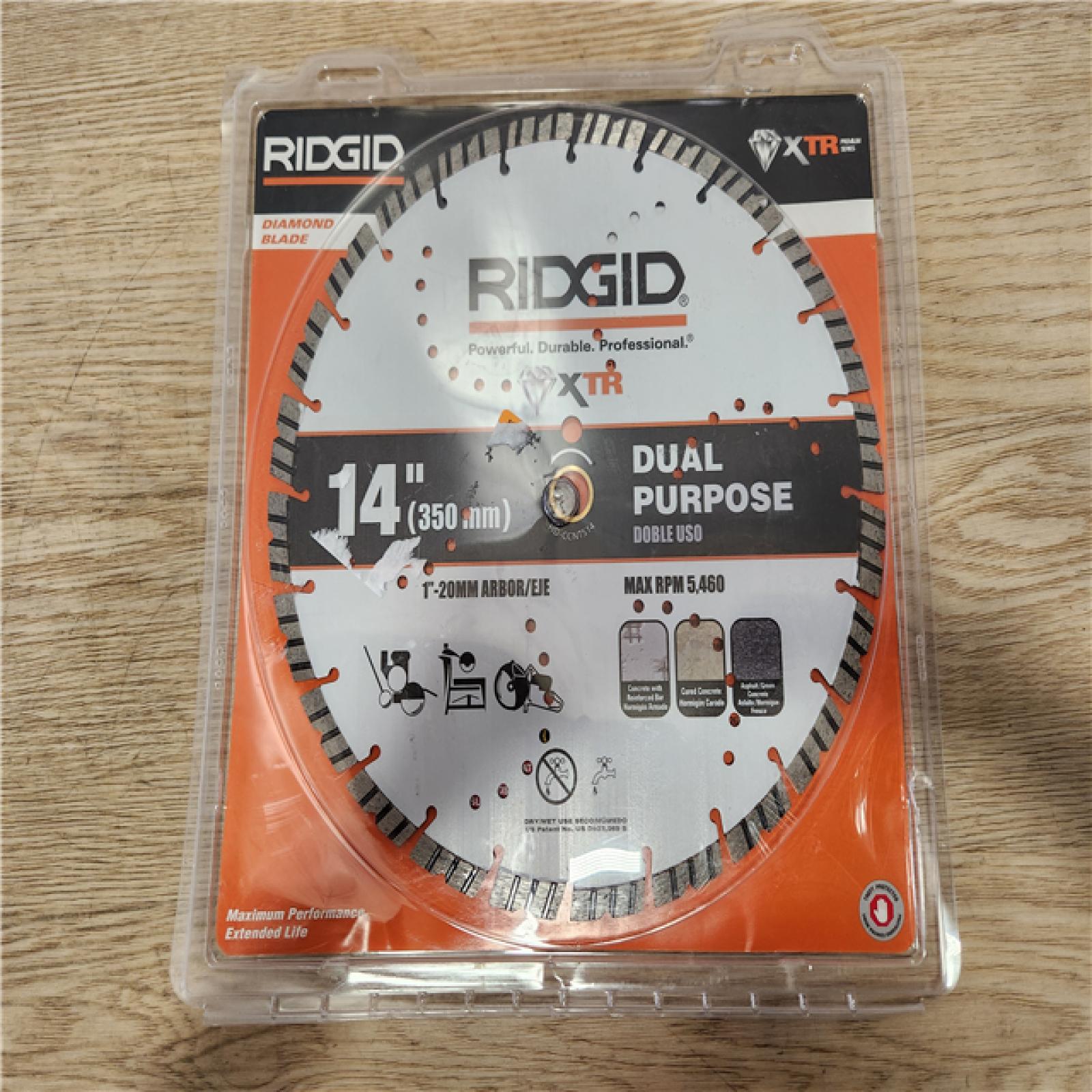 Phoenix Location NEW RIDGID 14 in. Dual Purpose XTR Diamond Blade