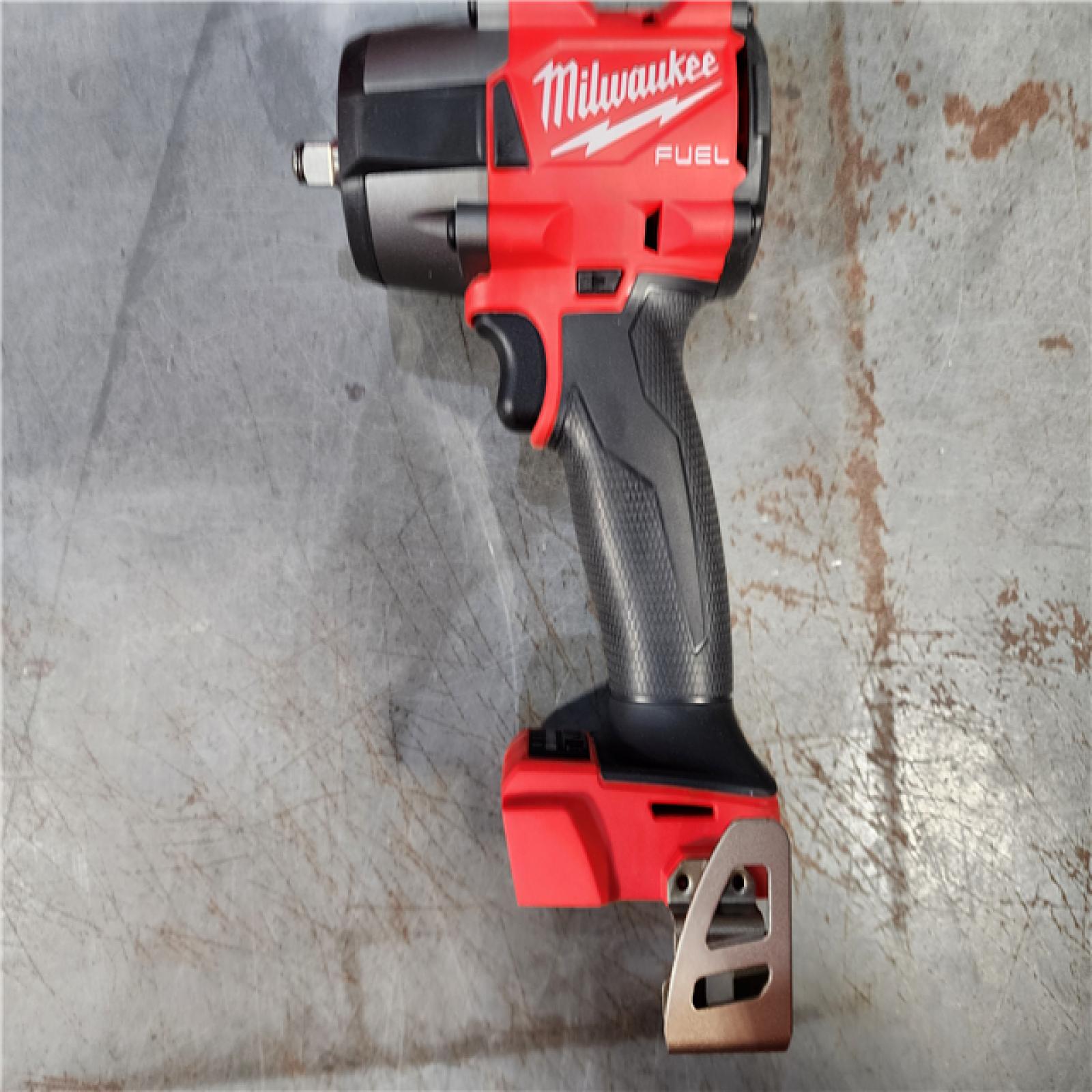 HOUSTON LOCATION - AS-IS Milwaukee M18 FUEL GEN-2 18V Lithium-Ion Mid Torque Brushless Cordless 3/8 in. Impact Wrench with Friction Ring Kit W/ (2) BATTERY, CHARGER, AND TOOL BAG