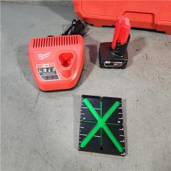 HOUSTON LOCATION - AS-IS Milwaukee-3632-21 M12 Green Beam Laser 360Â° 3-Plane Kit