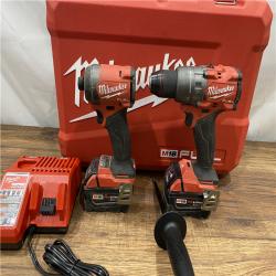 AS IS Milwaukee M18 FUEL 18V Lithium-Ion Brushless Cordless Hammer Drill and Impact Driver Combo Kit (2-Tool) with 2 Batteries