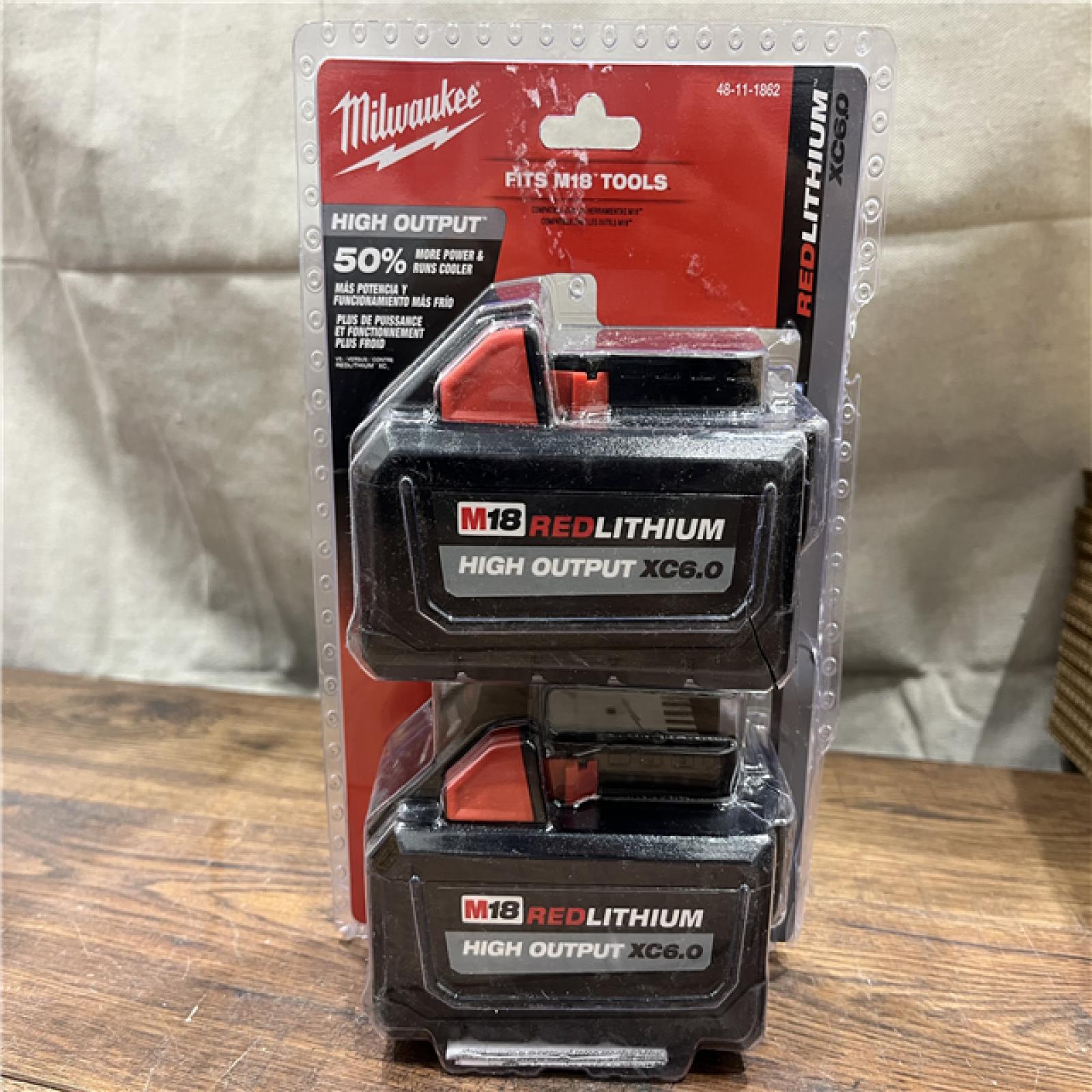 NEW - Milwaukee M18 18-Volt Lithium-Ion High Output 6.0Ah Battery Pack (2-Pack)