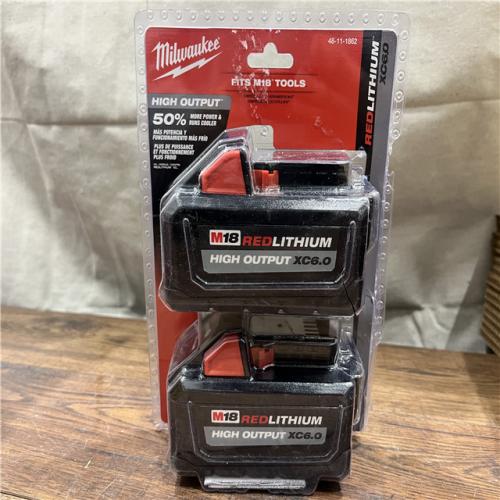 NEW - Milwaukee M18 18-Volt Lithium-Ion High Output 6.0Ah Battery Pack (2-Pack)