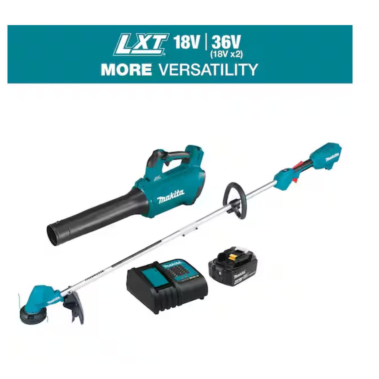 AS-IS - Makita LXT 18V 4.0 Ah Lithium-Ion (Leaf Blower/String Trimmer) Brushless Cordless Combo Kit (2-Piece)