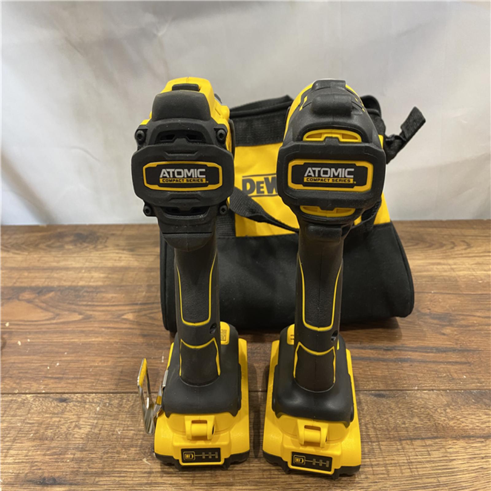 AS IS Dewalt DCK225D2 20V MAX ATOMIC Brushless Compact Lithium-Ion 1/2 in. Cordless Drill Driver and 1/4 in. Impact Driver Combo Kit with 2 Batteries 2 Ah