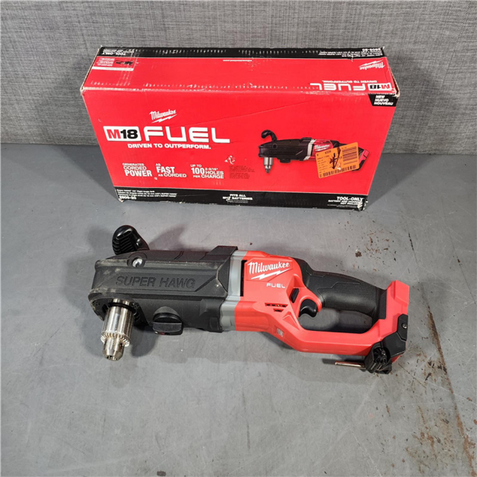 HOUSTON LOCATION - AS-IS Milwaukee M18 18V Fuel 1/2  Right Angle Drill Super Hawg Cordless Lithium-Ion (TOOL ONLY)