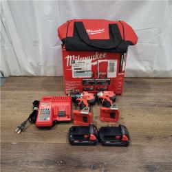 AS-IS M18 18V Lithium-Ion Brushless Cordless Compact Drill/Impact Combo Kit (2-Tool) W/(2) 2.0 Ah Batteries, Charger & Bag